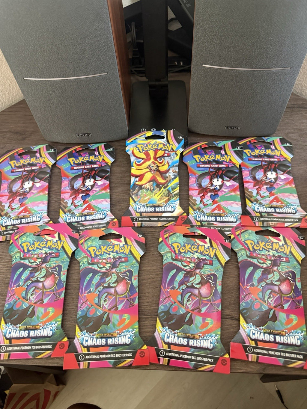Lot of 9 | Chaos Rising Sleeved Booster Packs And Pokemon