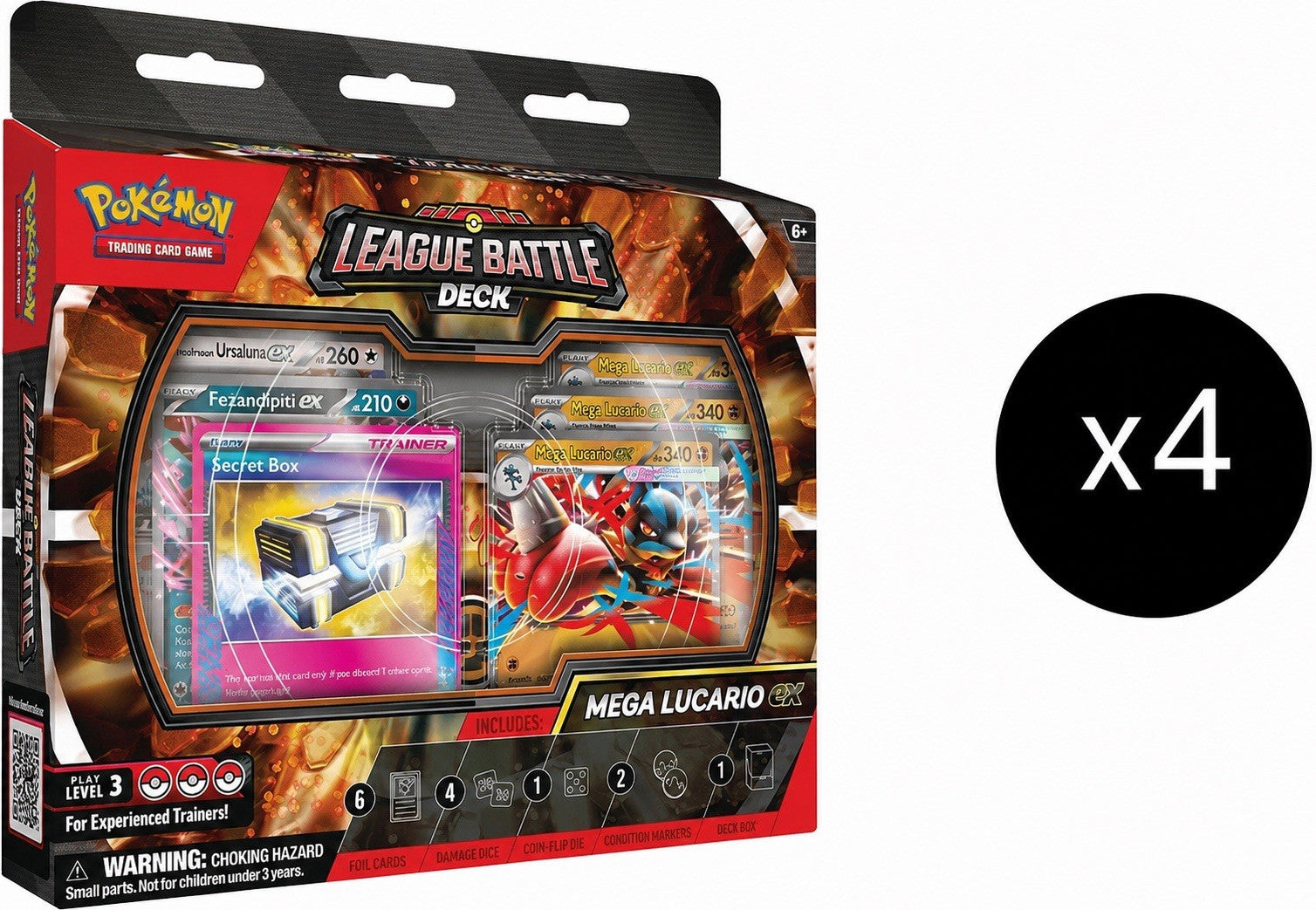 Lot Of 4| Pokemon Mega Lucario ex League Battle Deck