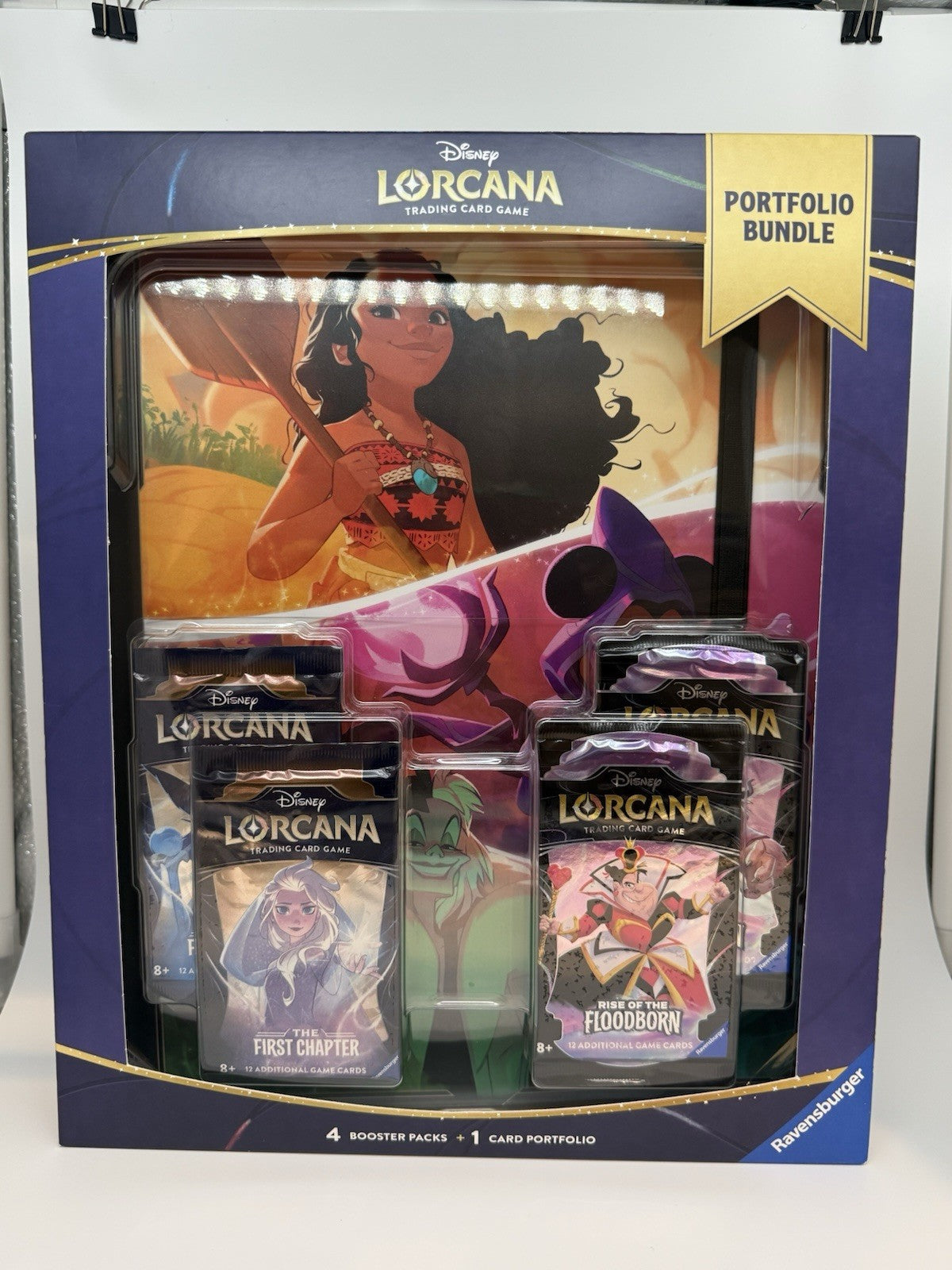 Disney Lorcana First Chapter Rise of Floodborn Portfolio Bundle 4 Packs Sealed
