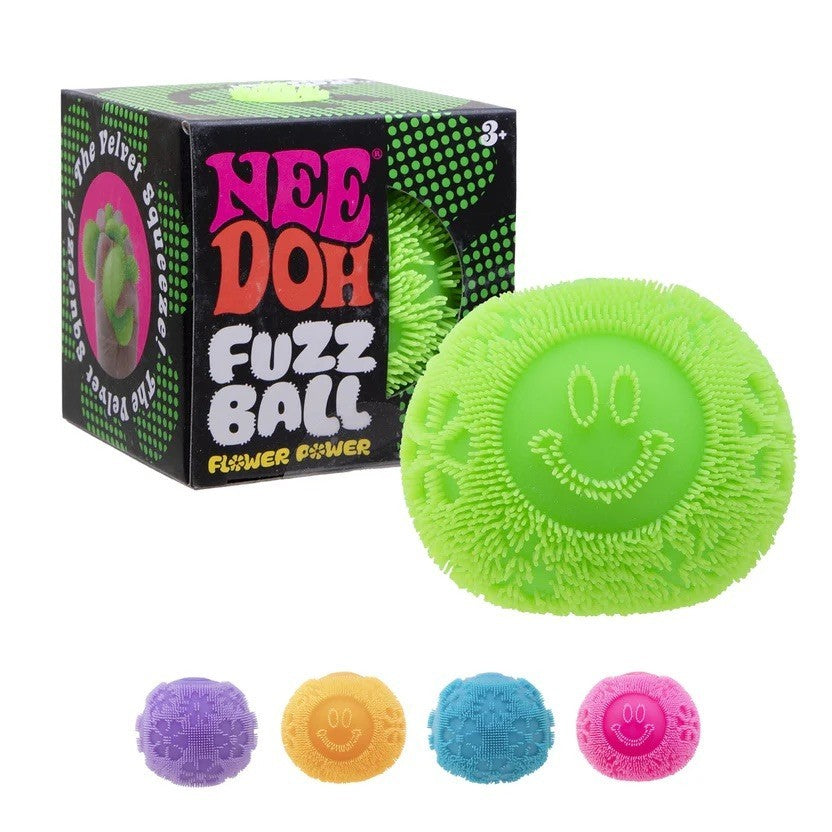NeeDoh Fuzz Ball Flower Power Purple Sensory Squeeze Toy AUTHENTIC