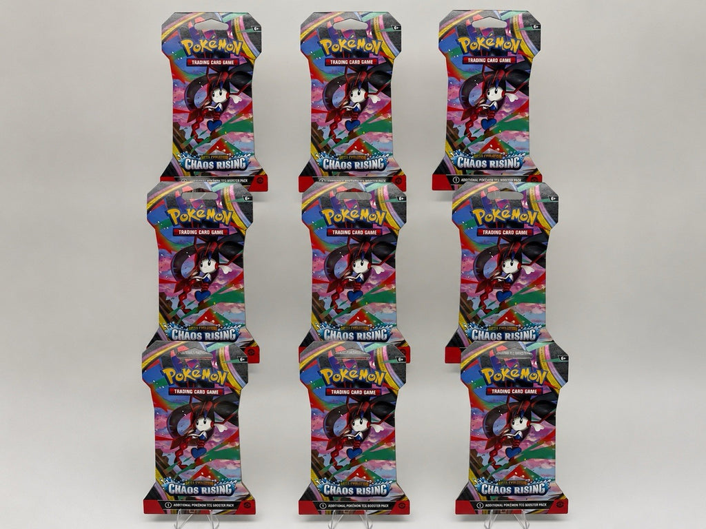Lot of 9 | Chaos Rising Sleeved Booster Packs And Pokemon