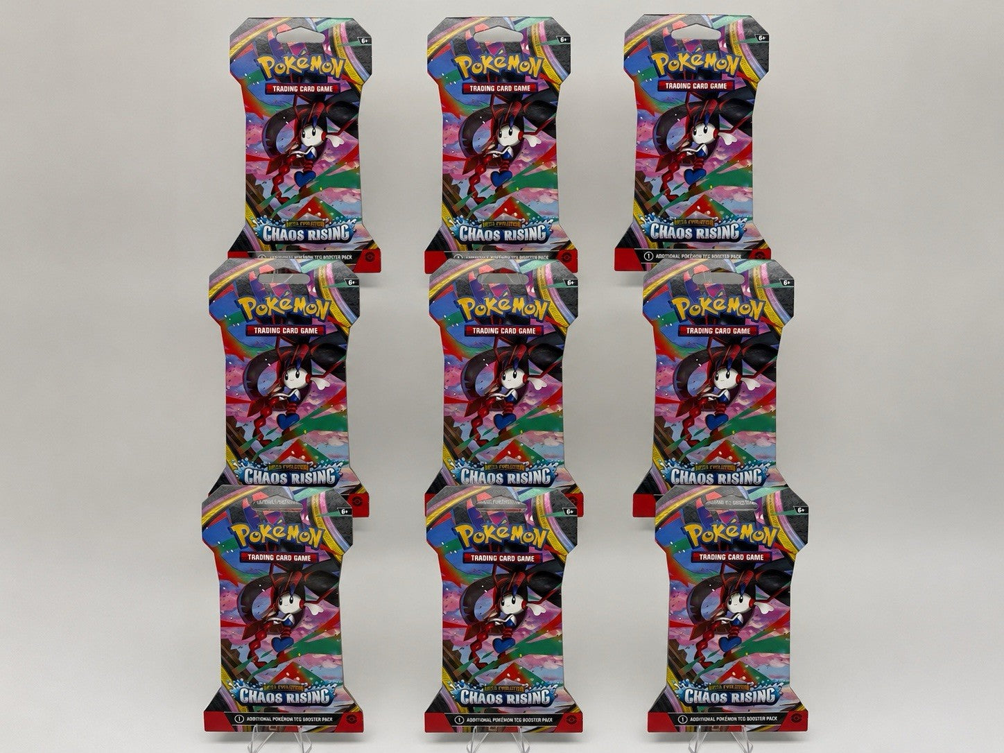 Lot of 9 | Chaos Rising Sleeved Booster Packs And Pokemon