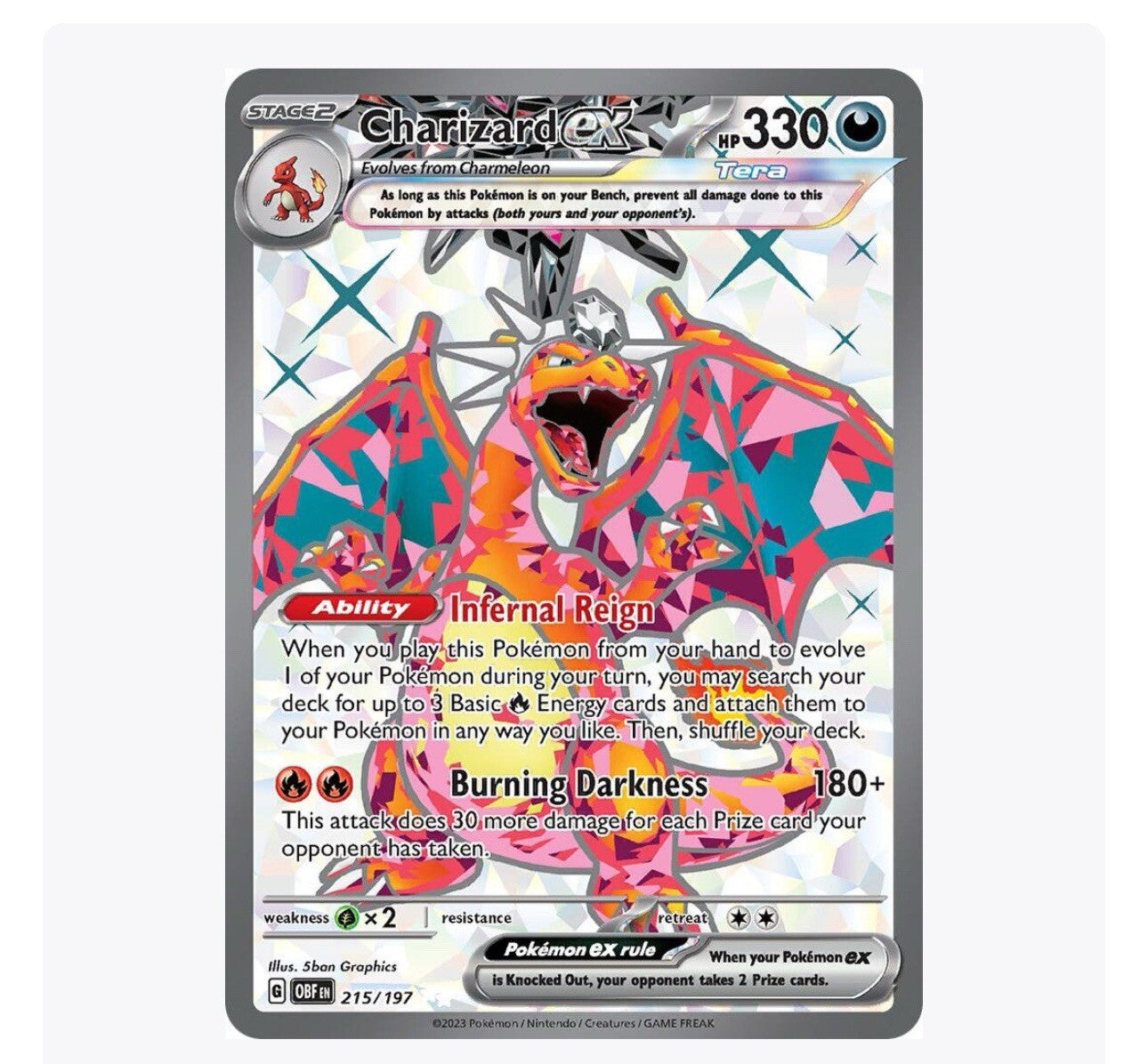 Charizard ex 215/197 SV03: Obsidian Flames Holo